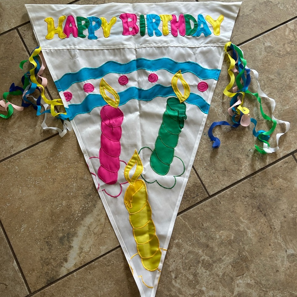 Colorful Happy Birthday Banner with Candles